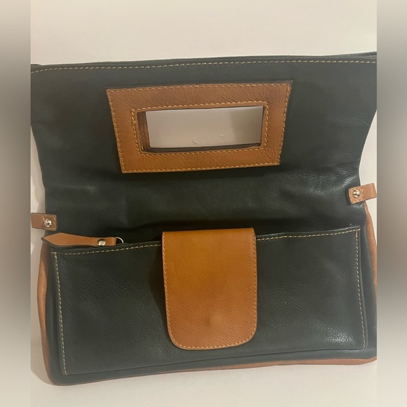 Dark Green Firenze Italy -Genuine Leather Clutch Bag - Picture 4 of 12